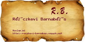 Ráczkevi Barnabás névjegykártya